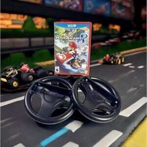 Mario Kart 8 (Nintendo Wii U) Complete w/Two OEM Steering Wheels